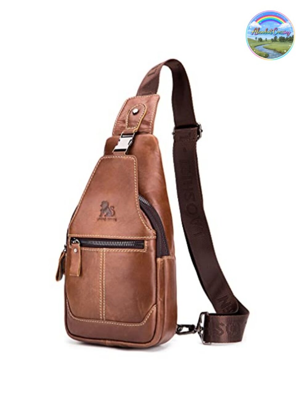 Genuine Leather Sling Bag Crossbody Backpack Chest Daypack Outdoor Travel